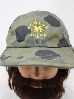 Howler Bros Hat Adult Strapback Green Camo Outdoor 100% Cotton Baseball Dad Cap